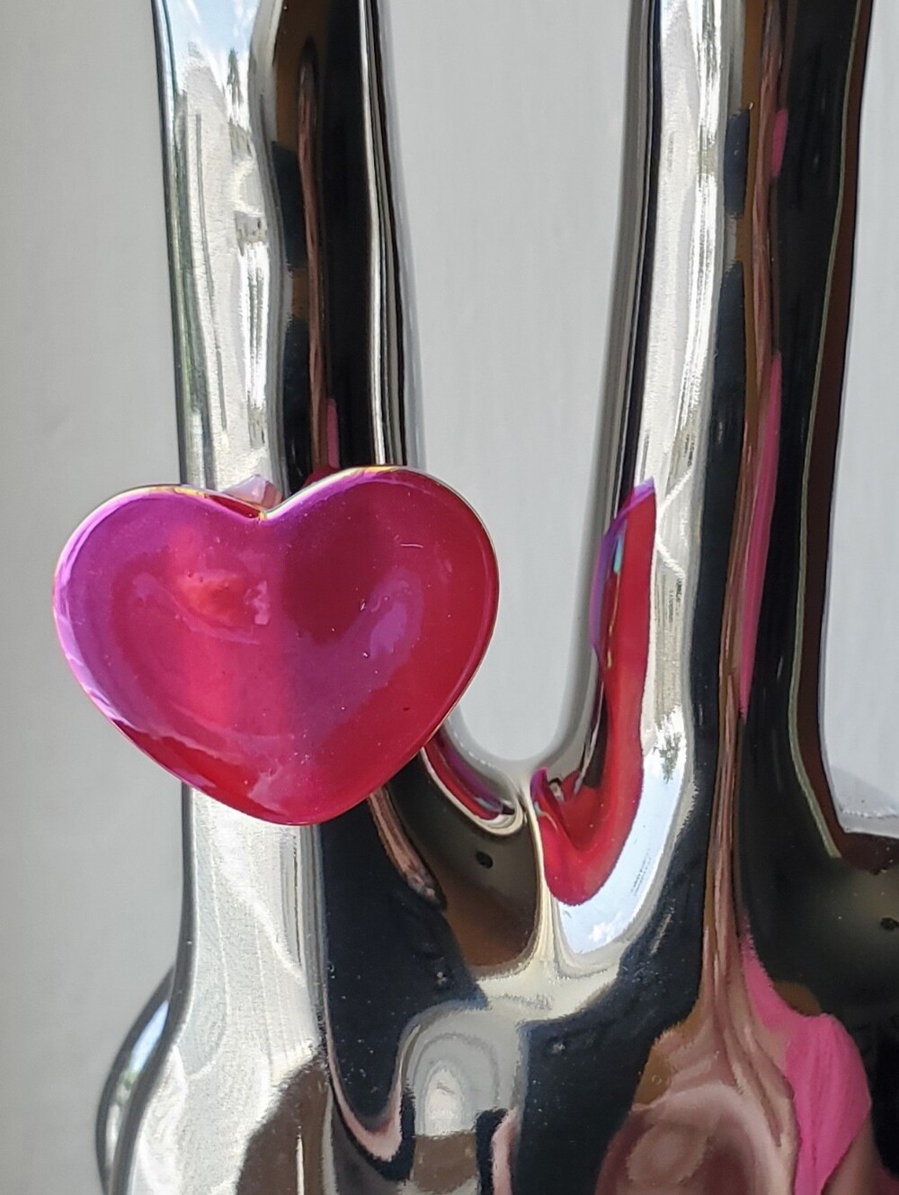 Pink Heart Iridescent Resin Ring - Picture 5 of 5